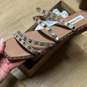 Steve Madden Brown Studded Sandals